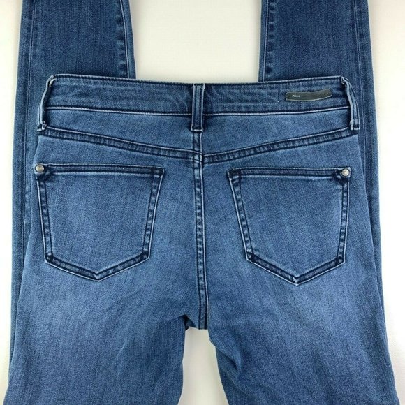Pilcro and the Letterpress Skinny Script Jeans Womens Size 26 Med Wash Raw Hem - Picture 5 of 12